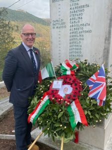 Wreath at massacre village